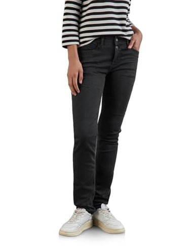 Street One Damen A377759 Jeans Im Casual Fit, Deep Black Wash, 29W / 30L EU im Sale